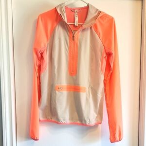 Lulumon Lightweight Coral and Gray Hooded Pullover
